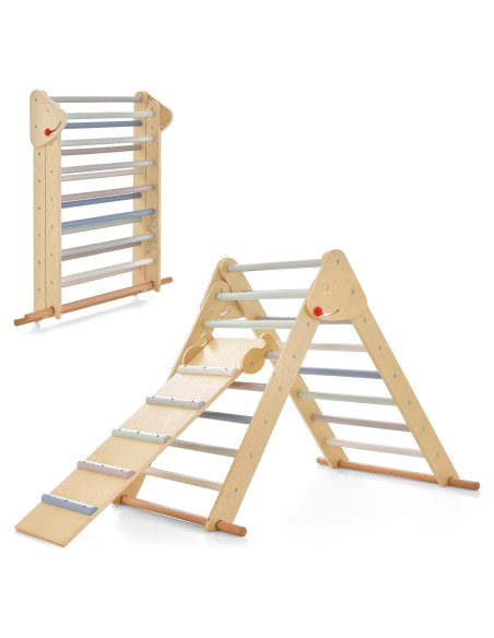 Conjunto Triangular de Escalada OLAKIDS 3 en 1 Madera Plegable