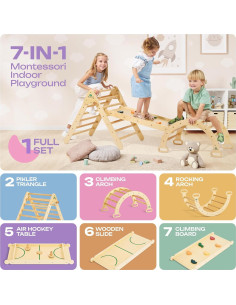 Set Triángulo Pikler 7-en-1 Fun Forest para Niños 2