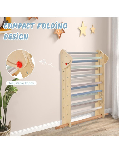 Conjunto Triangular de Escalada OLAKIDS 3 en 1 Madera Plegable