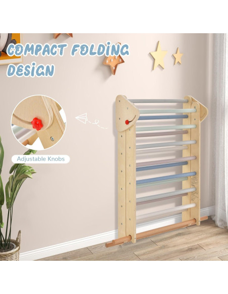 Conjunto Triangular de Escalada OLAKIDS 3 en 1 Madera Plegable