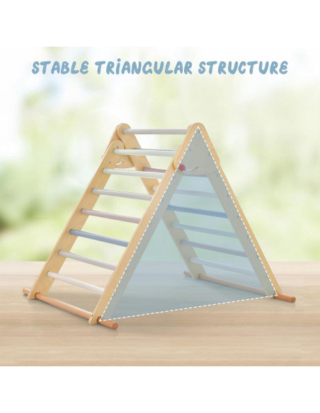 Conjunto Triangular de Escalada OLAKIDS 3 en 1 Madera Plegable