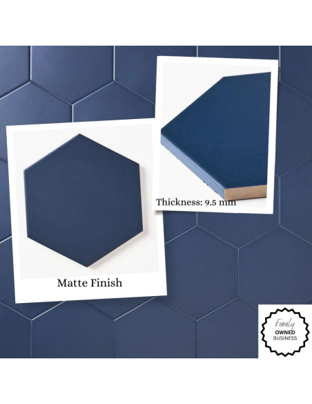 Azulejos Hexagonales Tenedos Porcelana Azul Real 20 Piezas