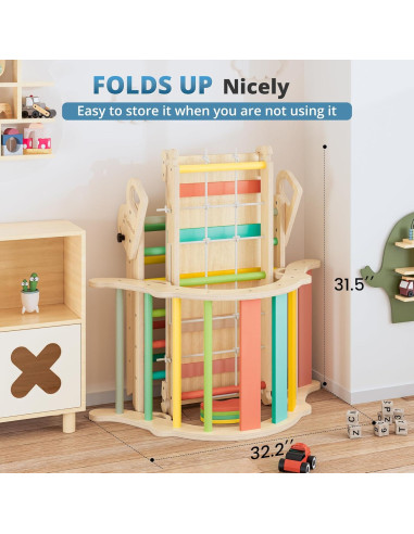 Conjunto Triángulo Pikler BlueWood 10-en-1 Escalador Montessori