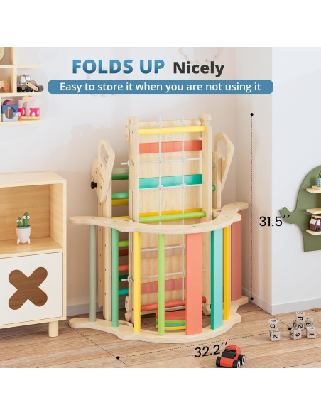 Conjunto Triángulo Pikler BlueWood 10-en-1 Escalador Montessori