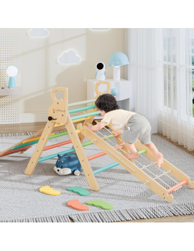 Conjunto Triángulo Pikler BlueWood 10-en-1 Escalador Montessori