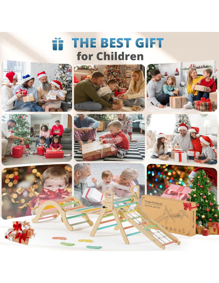 Conjunto Triángulo Pikler BlueWood 10-en-1 Escalador Montessori