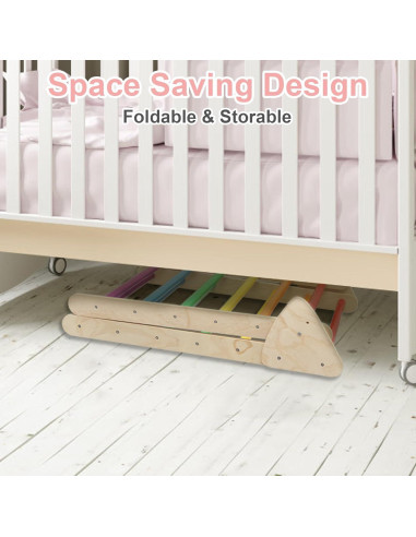 Juego de Triángulo Pikler 5 en 1 EDOSTORY Madera Arcoíris