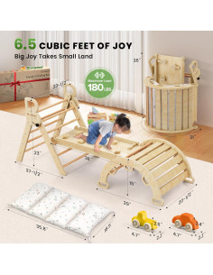 Conjunto Triángulo Pikler BlueWood con Cojín Natural 9 en 1 2