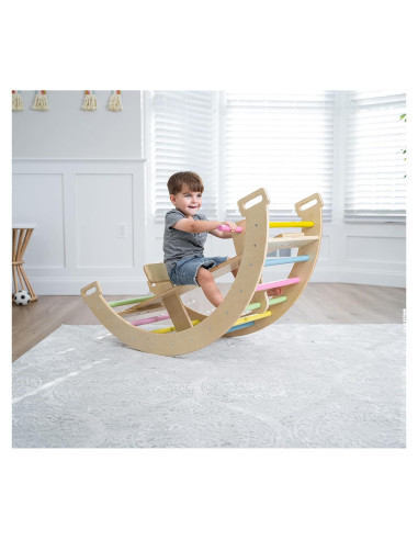 Avenlur Bailis 3-en-1: Balancín, Arco de Escalada y Mecedor