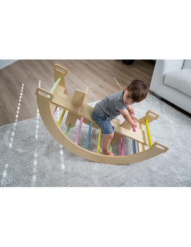 Avenlur Bailis 3-en-1: Balancín, Arco de Escalada y Mecedor