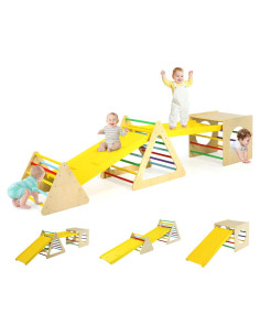 Escalador Triangular 6 en 1 HONEY JOY con Rampa Doble