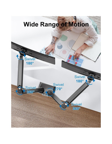 Soporte Doble para Monitor ErgoFocus 13-32" Negro