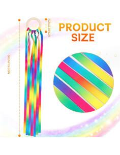 12 Piezas Juguetes de Madera Waldorf Cinta Arcoíris Educativos 2