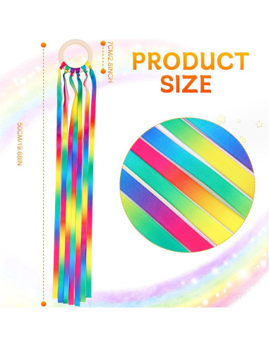 12 Piezas Juguetes de Madera Waldorf Cinta Arcoíris Educativos