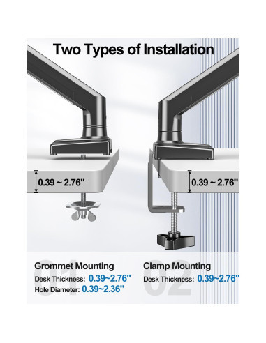 Soporte Doble para Monitor ErgoFocus 13-32" Negro