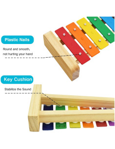 Xilófono de Madera Musicube para Niños con Mazos - 8 Teclas 2