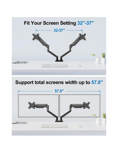 Soporte Doble para Monitor ErgoFocus 13-32" Negro