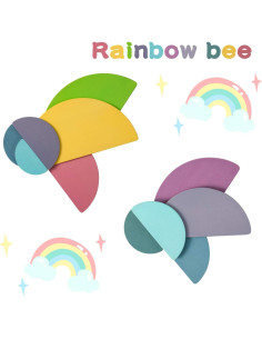 Juguetes Apilables de Madera MerryHeart - Arcoíris 11 Piezas 2