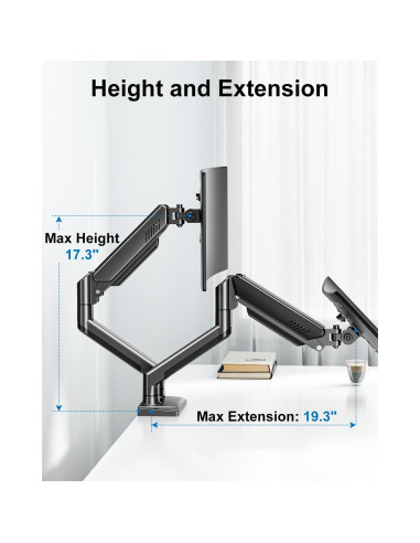 Soporte Doble para Monitor ErgoFocus 13-32" Negro