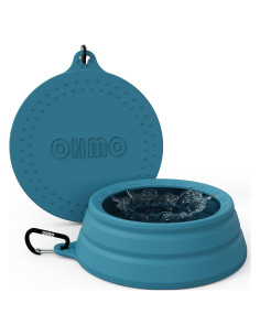 Tazón Plegable para Perros OHMO 1.01L Antiderrames Azul