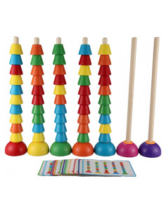 Juego de Anillos Apilables de Madera Zhejiang Haiqi 20x15 cm