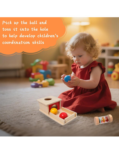 Juego de Juguetes de Madera LECEHIVO 12 Piezas para Bebés