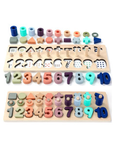 Juguetes de Madera Montessori BEKILOLE para Niños 3+ Años