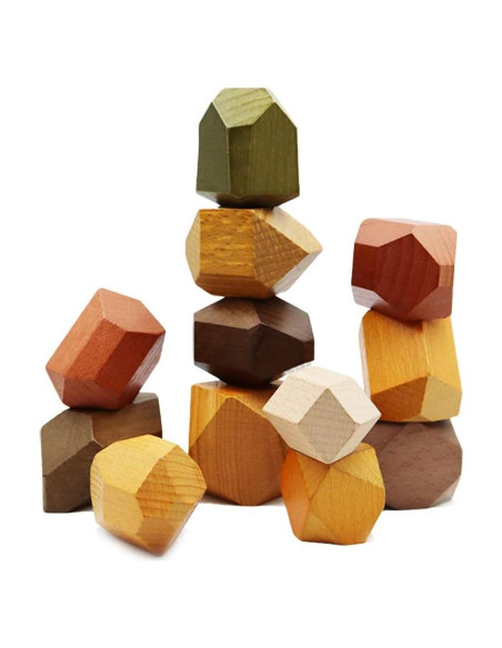 Bloques de Madera Natural TITAKING 12PCS Juguete Educativo