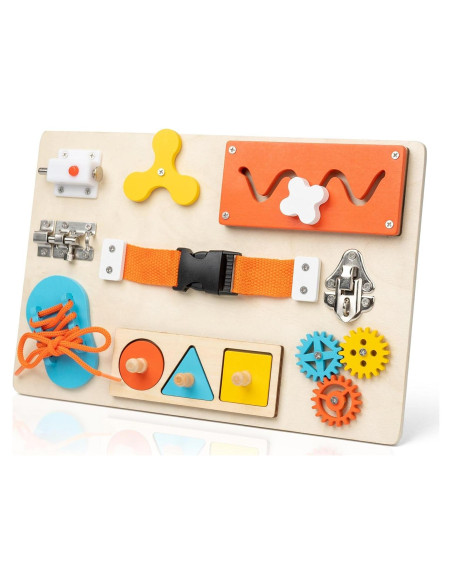 Tablero Ocupado Montessori KDSFT 9-en-1 para Niños 3-5 Años Tablero Ocupado Montessori KDSFT 9-en-1 para Niños 3-5 Años