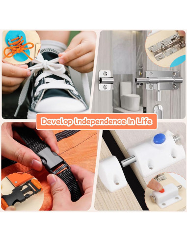 Tablero Ocupado Montessori KDSFT 9-en-1 para Niños 3-5 Años