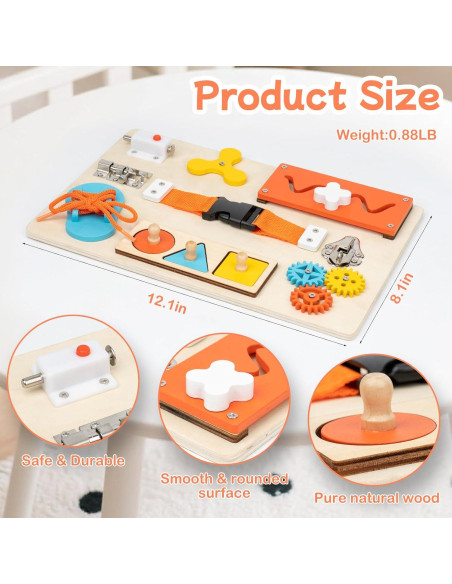 Tablero Ocupado Montessori KDSFT 9-en-1 para Niños 3-5 Años Tablero Ocupado Montessori KDSFT 9-en-1 para Niños 3-5 Años