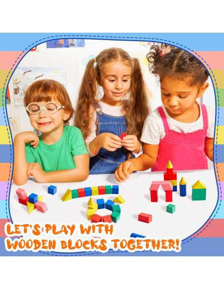 140 Piezas Bloques Geométricos de Madera Sotiff para Niños