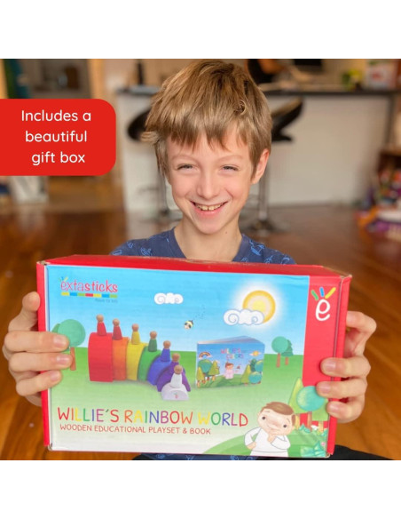Set de Juguete Montessori Extasticks - Arco Iris de Madera 16 Piezas Set de Juguete Montessori Extasticks - Arco Iris de Madera 16 Piezas