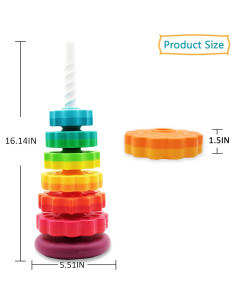 Juguete Apilable Giratorio LBAIBB de Plástico ABS - Arcoíris 2