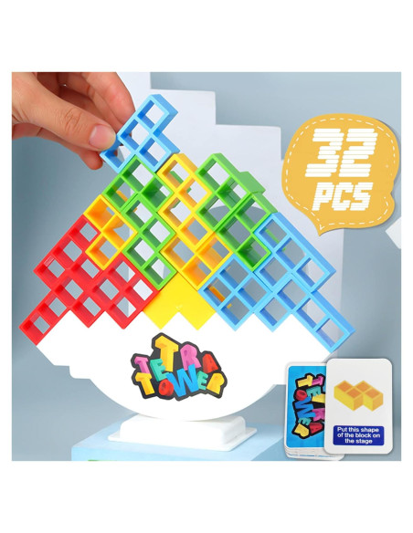 Juego de Bloques de Apilamiento ALKISTA 32 Pcs para 2 Jugadores