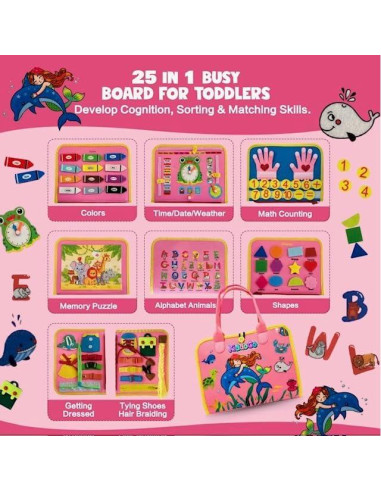 Bolsa de Libro Ocupado para Niños Nangong Kangnai - Actividades Interactivas 2-7 Años