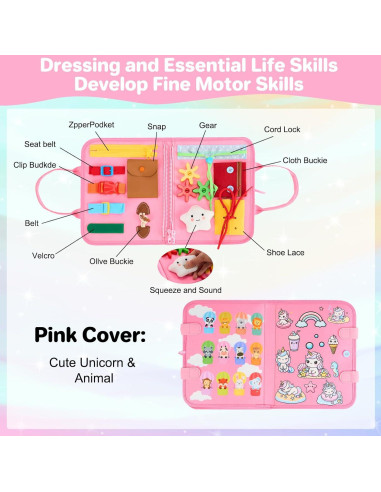 Tablero Ocupado Montessori TOYSYM Unicornio Rosa 28x22cm