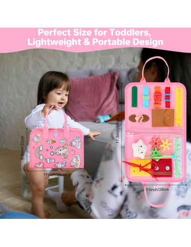 Tablero Ocupado Montessori TOYSYM Unicornio Rosa 28x22cm