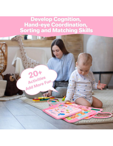 Tablero Ocupado Montessori TOYSYM Unicornio Rosa 28x22cm