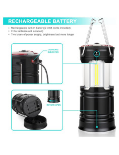 Linterna LED EZORKAS 2 Paquete Recargable y Plegable 2