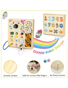 Tablero Ocupado Montessori JAMIEWIN Doble Cara 17.78x16.51cm 2