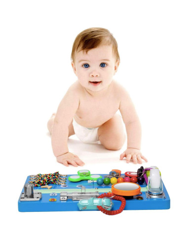 Tablero Ocupado Montessori YIBAI Azul para Habilidades Motoras