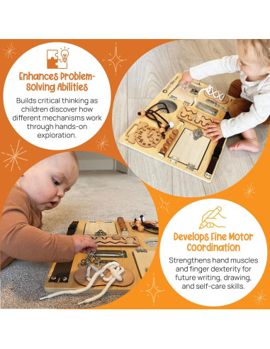 Tablero Ocupado Montessori BabyBibi 10 en 1 para Niños 3-8 Años