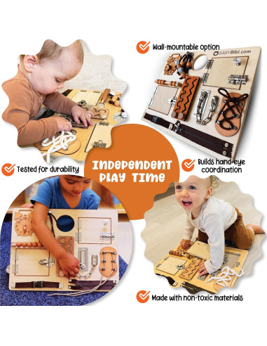 Tablero Ocupado Montessori BabyBibi 10 en 1 para Niños 3-8 Años