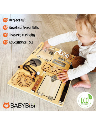 Tablero Ocupado Montessori BabyBibi 10 en 1 para Niños 3-8 Años