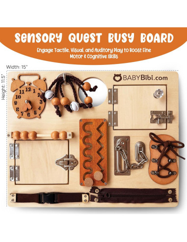 Tablero Ocupado Montessori BabyBibi 10 en 1 para Niños 3-8 Años