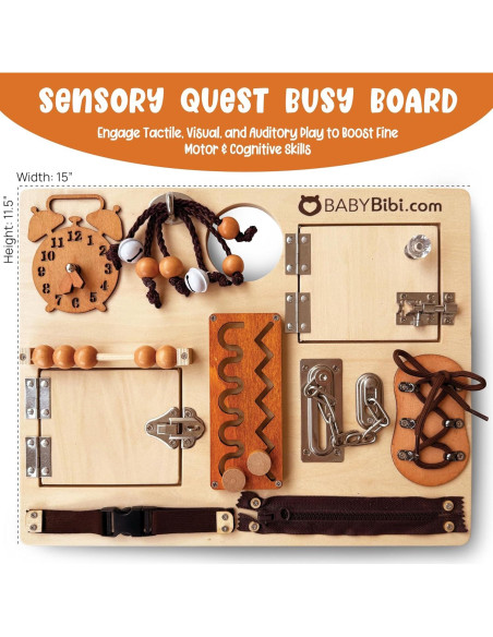 Tablero Ocupado Montessori BabyBibi 10 en 1 para Niños 3-8 Años