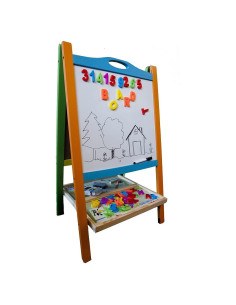 Caballete Doble Cara Elk & Bear para Niños con Pizarra Magnética y de Tiza