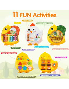 Panel de Actividades Montessori Chick Squad 11 en 1 para Niños 2