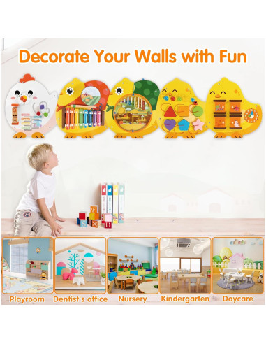 Panel de Actividades Montessori Chick Squad 11 en 1 para Niños